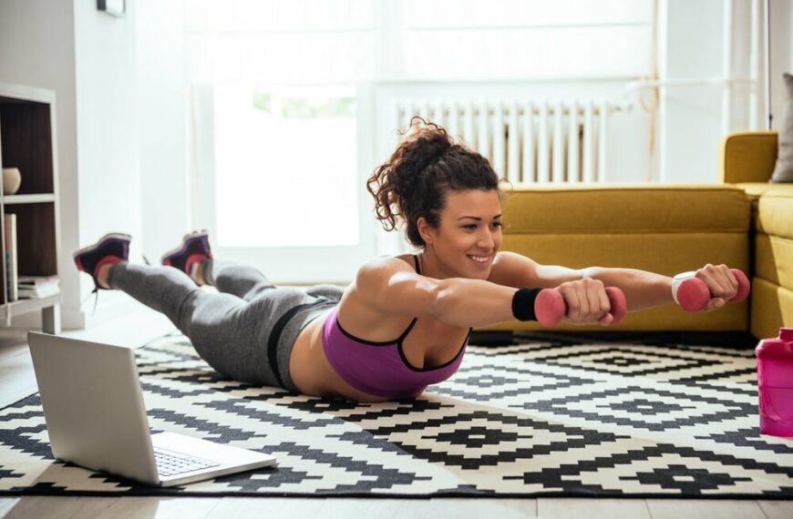 fit woman doing a home workout