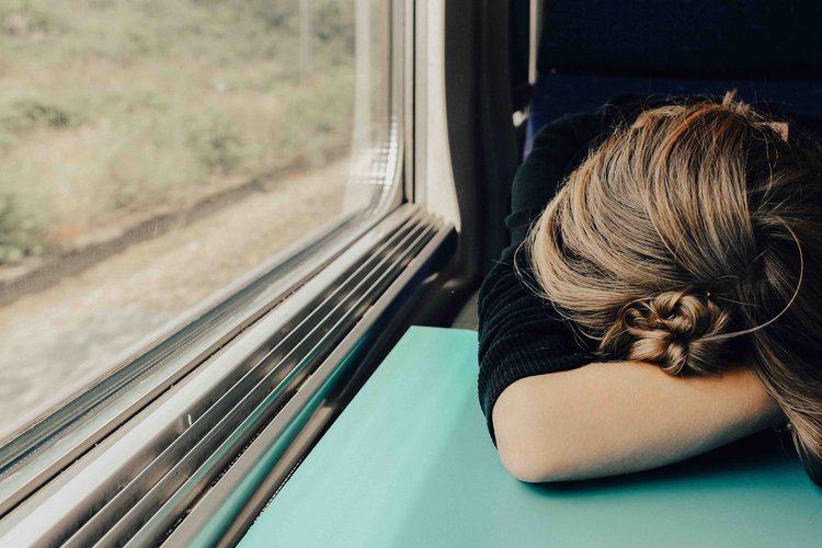 sleeping on a train