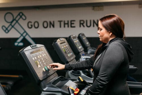 Woman on running machine
