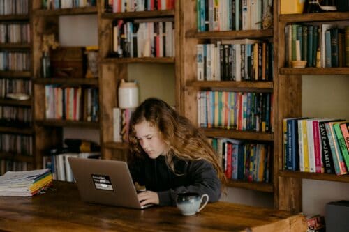 girl on computer