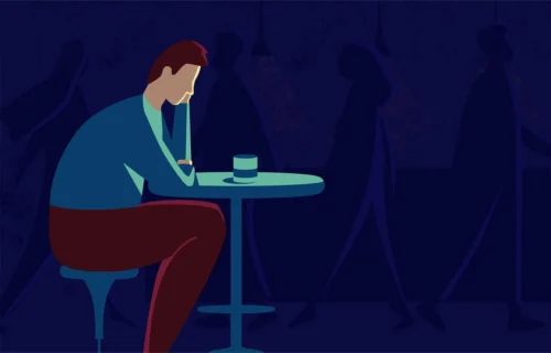 Drawing of man sitting at a table