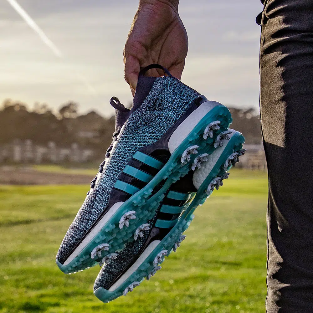 Adidas golf unveils first-ever golf shoe made from upcycled plastic waste