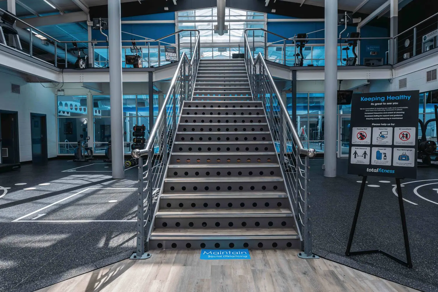 total fitness gym stairs