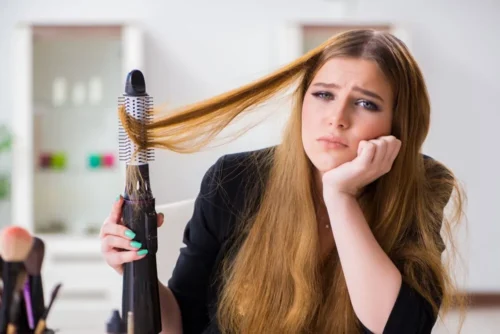 Young woman having a bad hairday