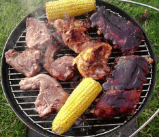 bbq meat sizzling