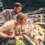 couple shop in supermarket
