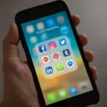 social media on phone