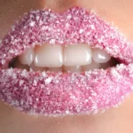 white granules on person lips