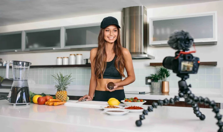 woman filmed in kitchen