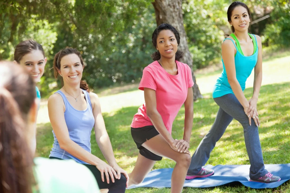 women working out outdoors