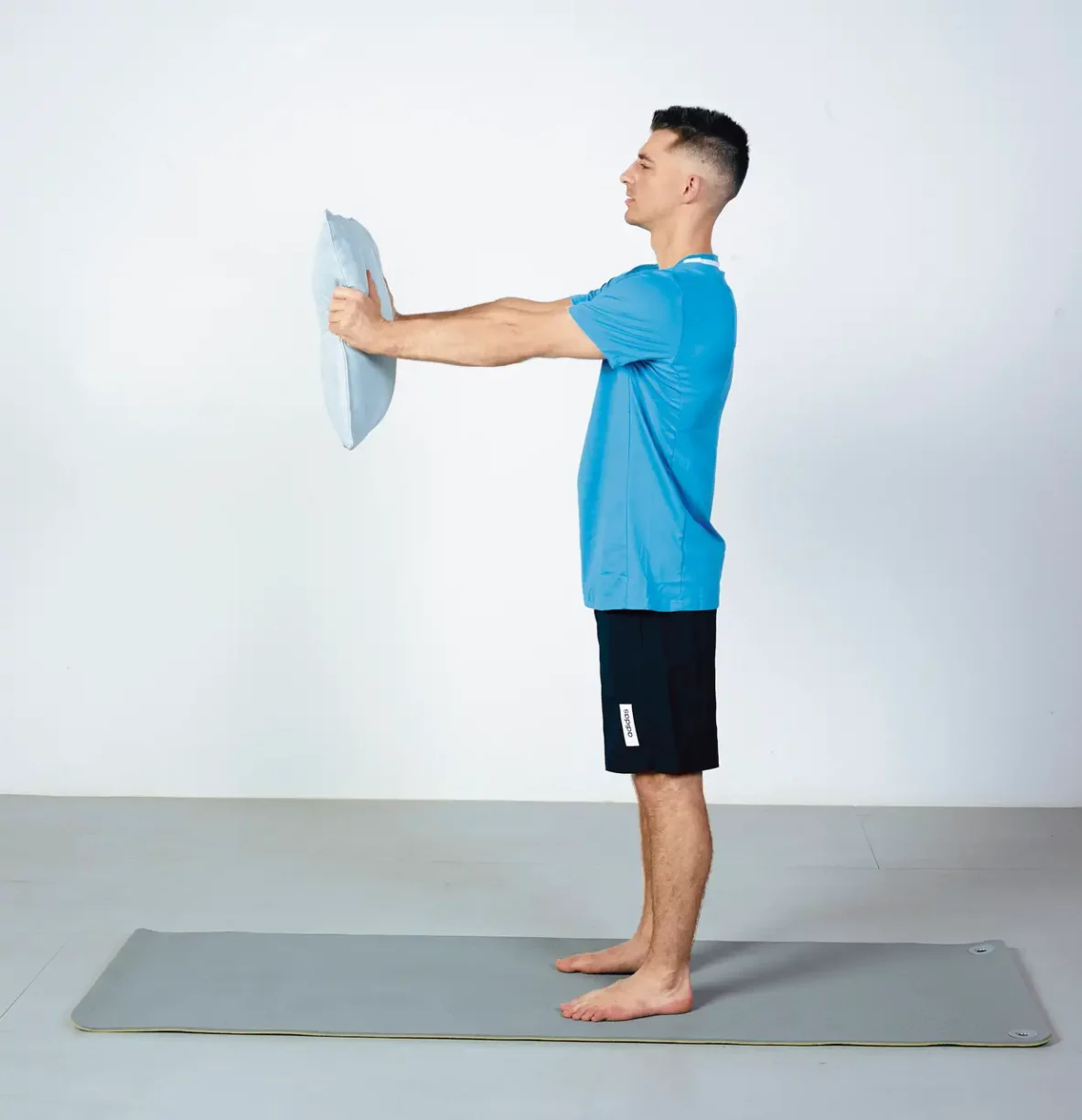 Max Whitlock with pillow held in front