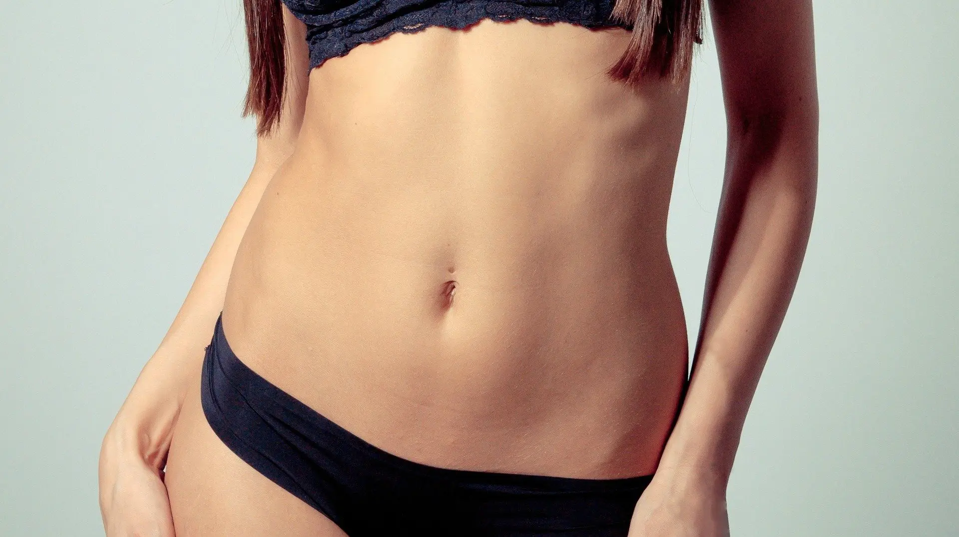 Woman with flat stomach