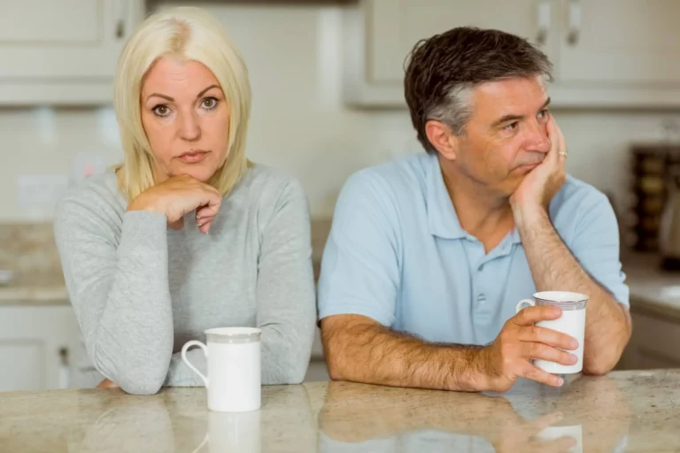Couple looking like they have had an argument