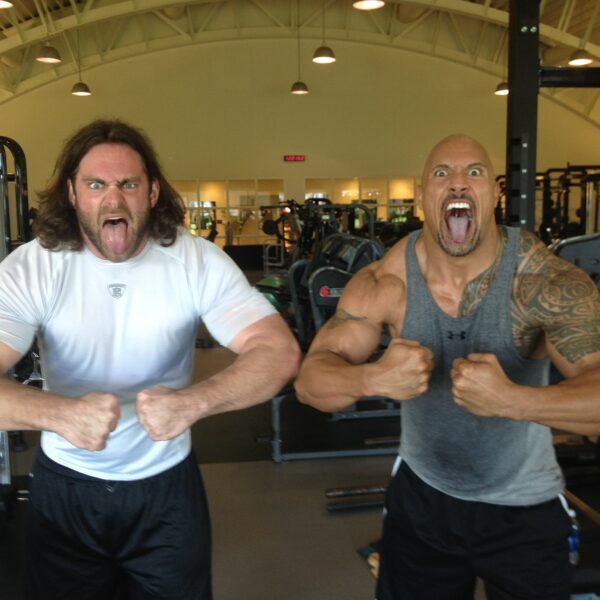 Evan Mathis and Dwayne Johnson