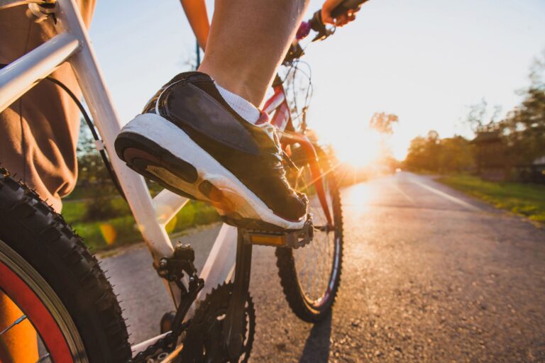 person cycling triathlon