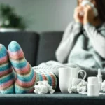 woman sits with tissues surrounding her