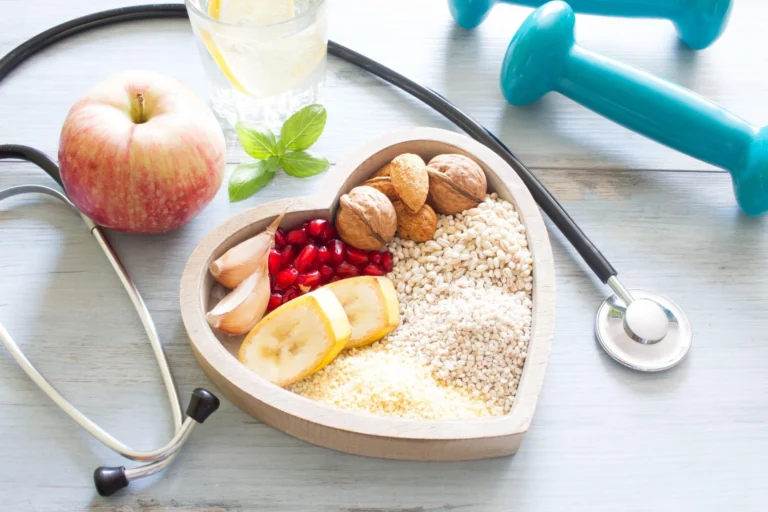 healthy foods in heart bowl