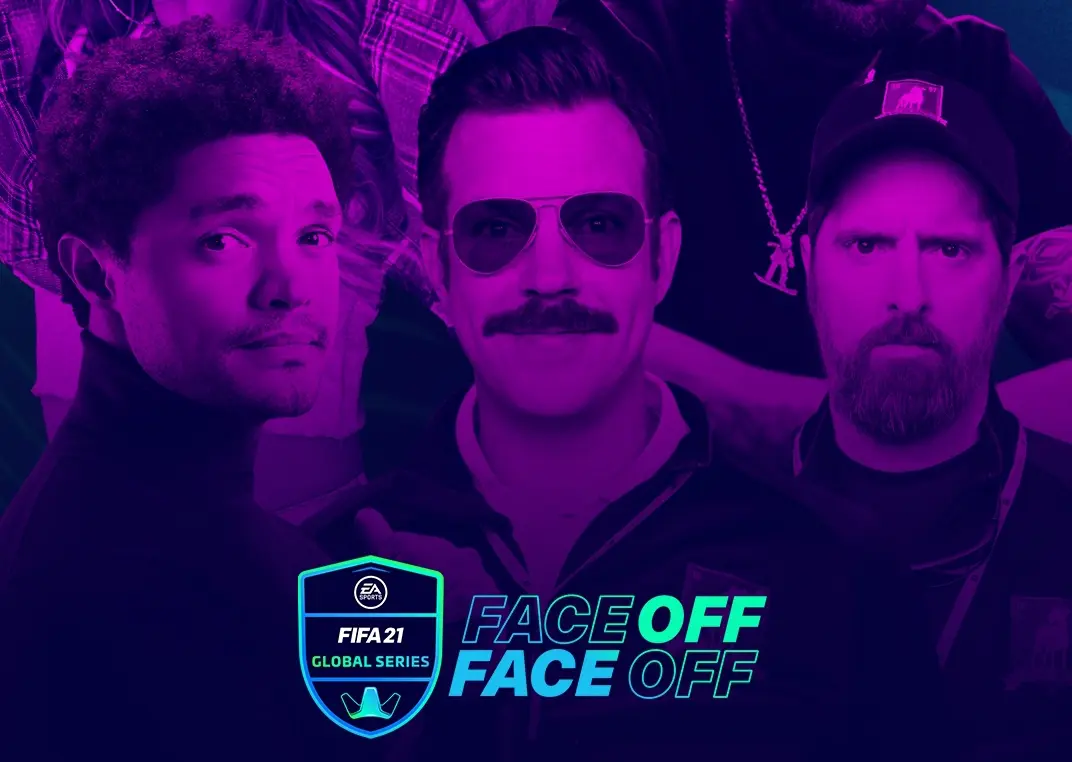 Jason sudeikis as ‘ted lasso brendan hunt as coach beard trevor noah becky g and nicky jam to compete in ea sports fifa global series face off