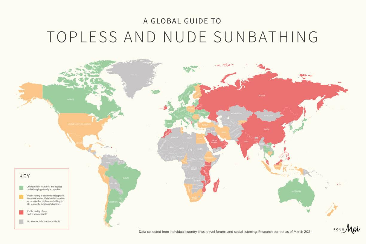 Nude Sunbathing World Map