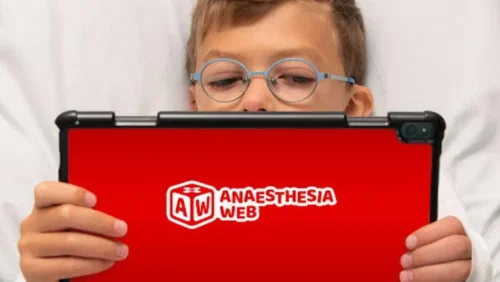 child looks at Anaesthesia Web