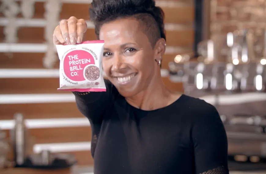 dame kelly holmes promoting protein balls