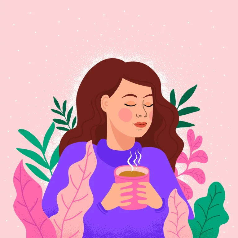 woman holding coffee graphic scaled