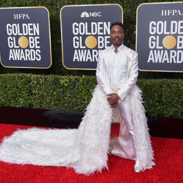 billy porter on the red carpet at the golden globe awards scaled