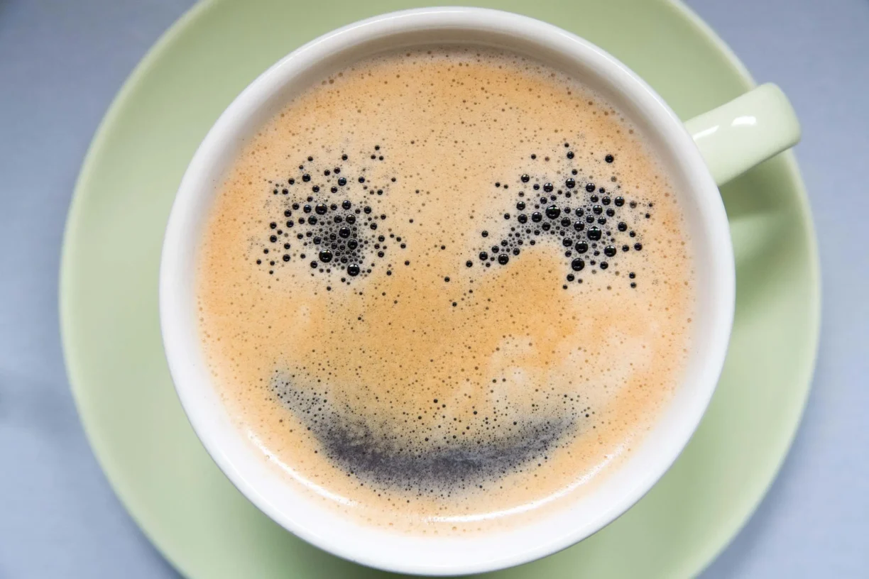coffee that looks like it is smiling scaled