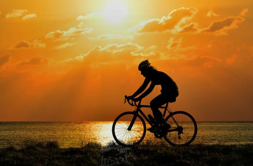 cyclist in sunset