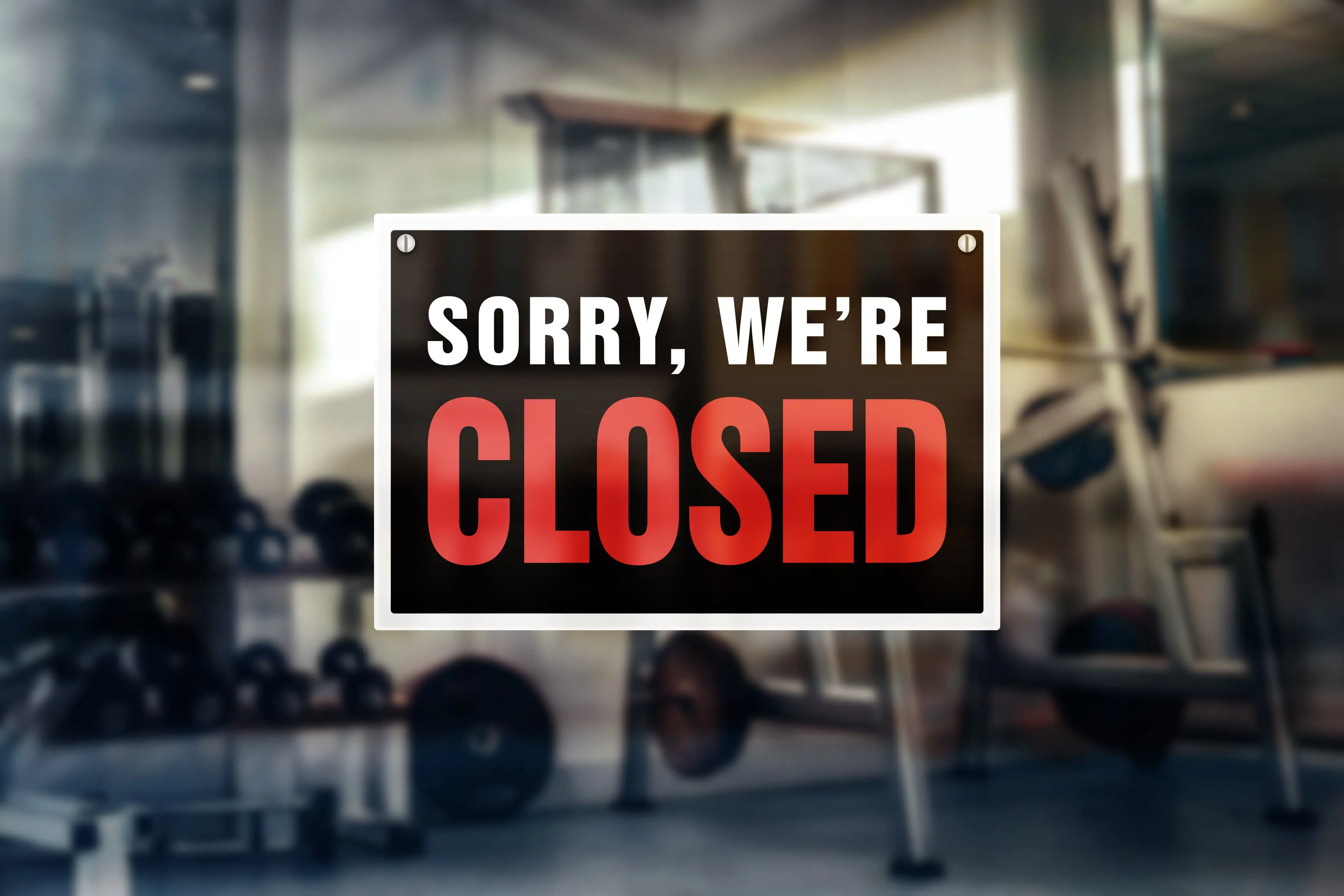 Gym closed sign scaled