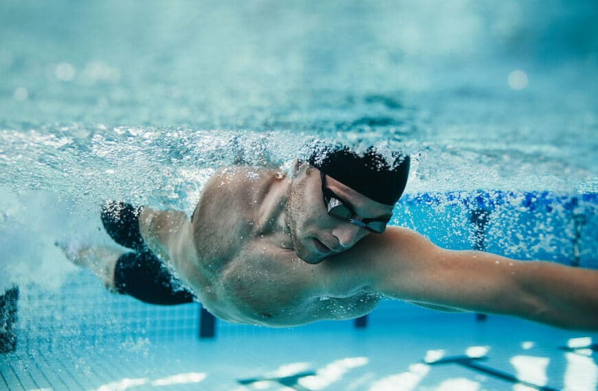 male swimmer under water