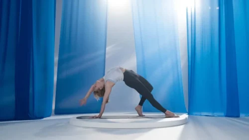 woman holds bridge position 1