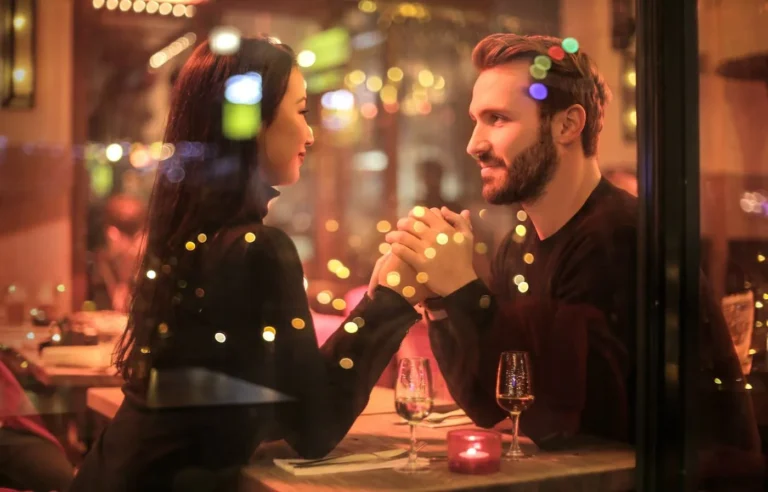 couple look lovingly at each other