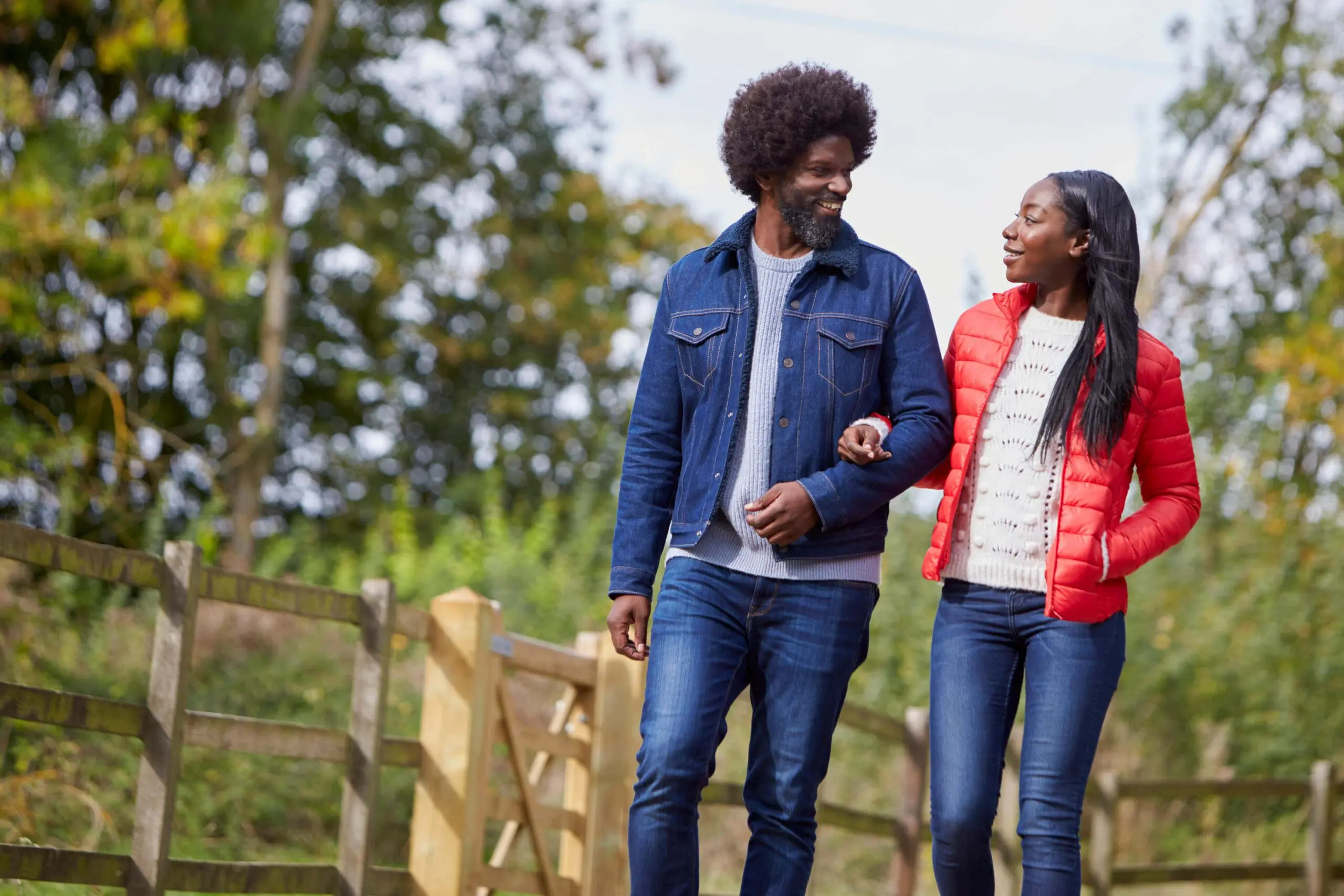 Couple walk outdoors scaled
