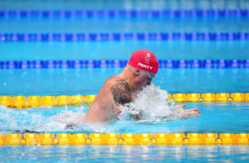 olympic swimmer going for gold scaled