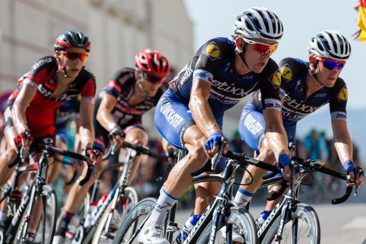 group of cyclists