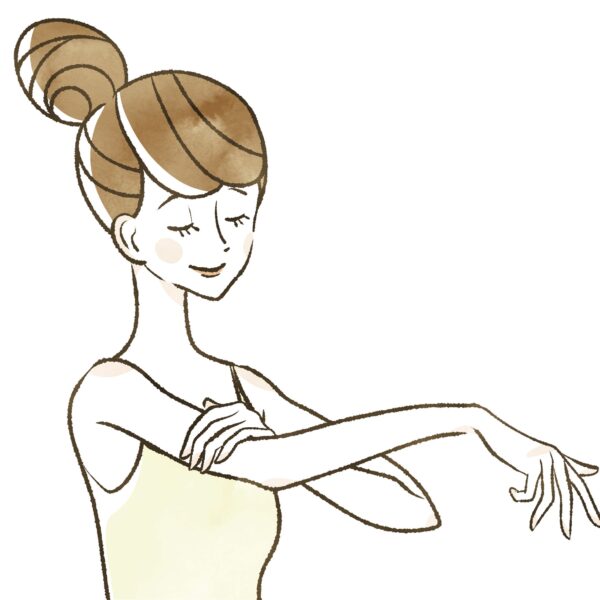 skin care drawing of young girl moisturizing her arm scaled