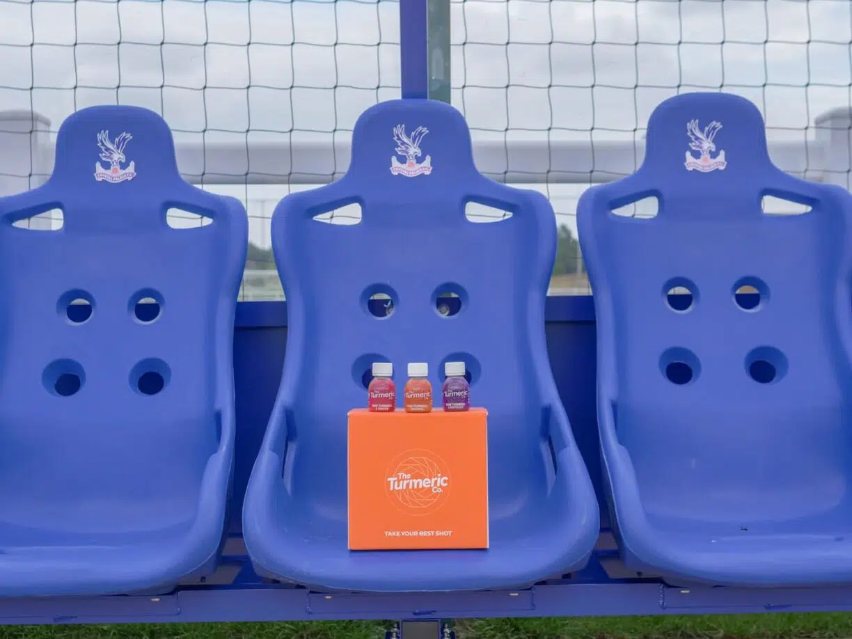 Turmeric co on crystal palace fc dugout seats