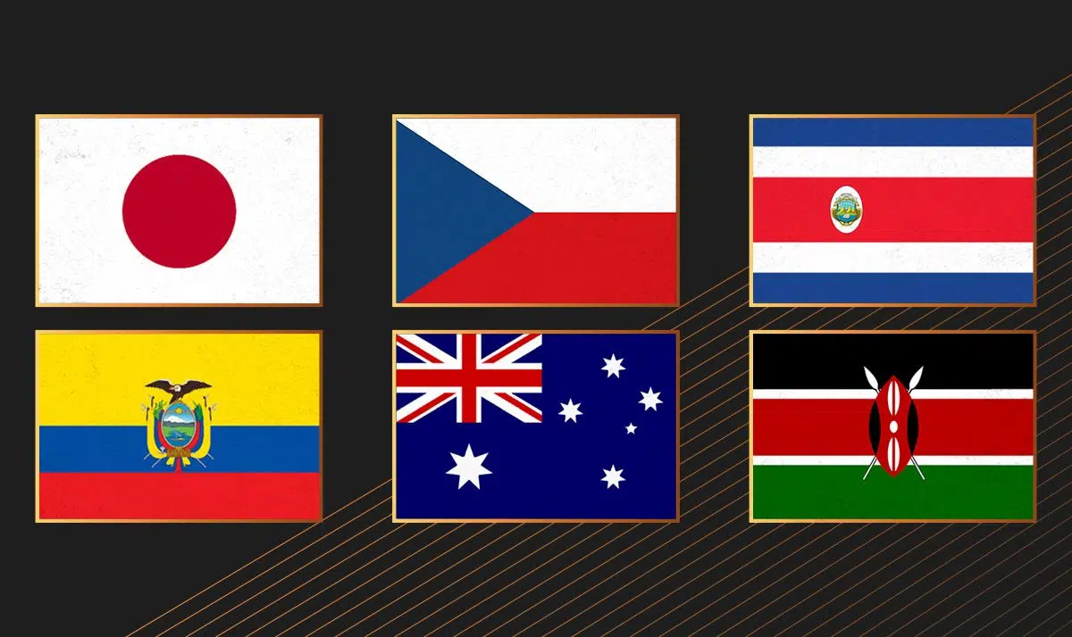 Athletics federation flags