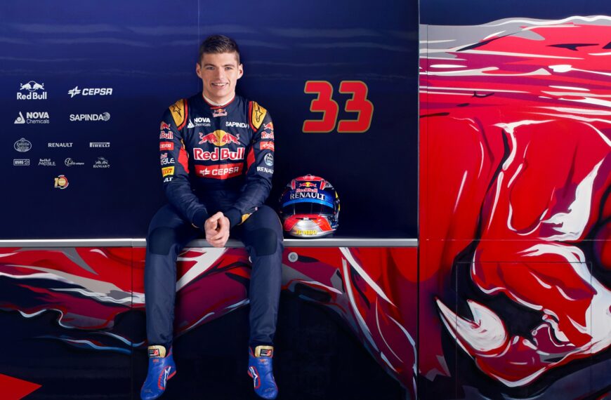 max verstappen with his red bull car scaled