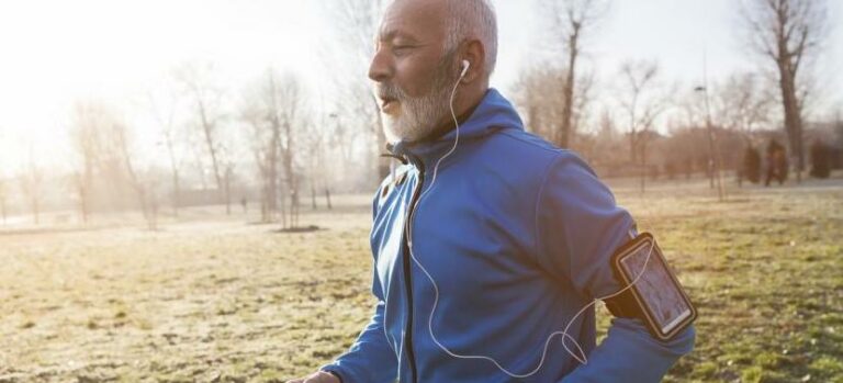 older man running