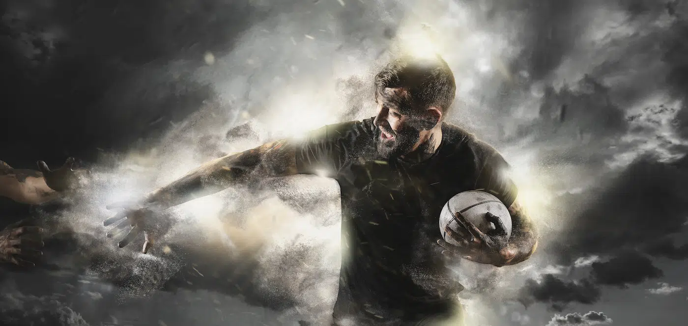 Rugby player graphic