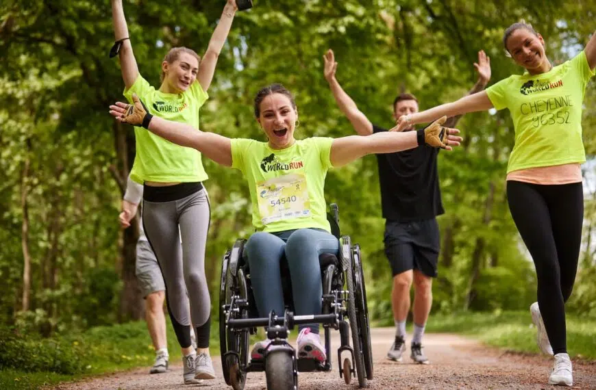 Cheyenne Pahde and Kristina Vogel are seen during the eighth edition of the Wings for Life World Run App Run in Cologne Germany on May 9 2021.