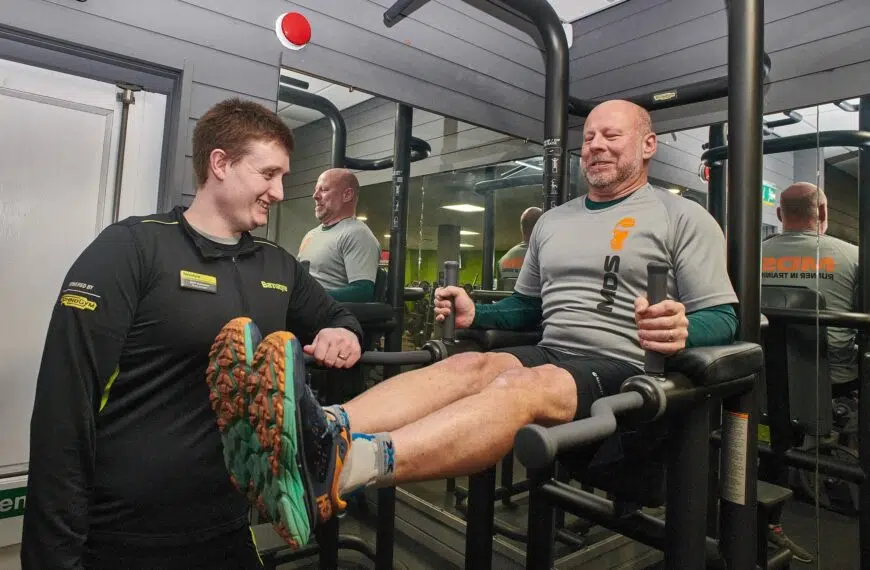 Dominic Longhurst with Bannatyne Bury St Edmunds fitness manager Mark Stammers