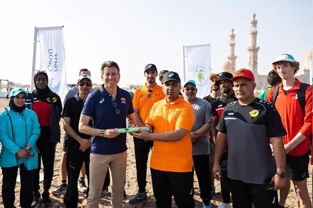 Lord Coe with climate change supporters