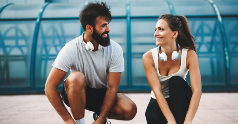 young attractive fitness couple