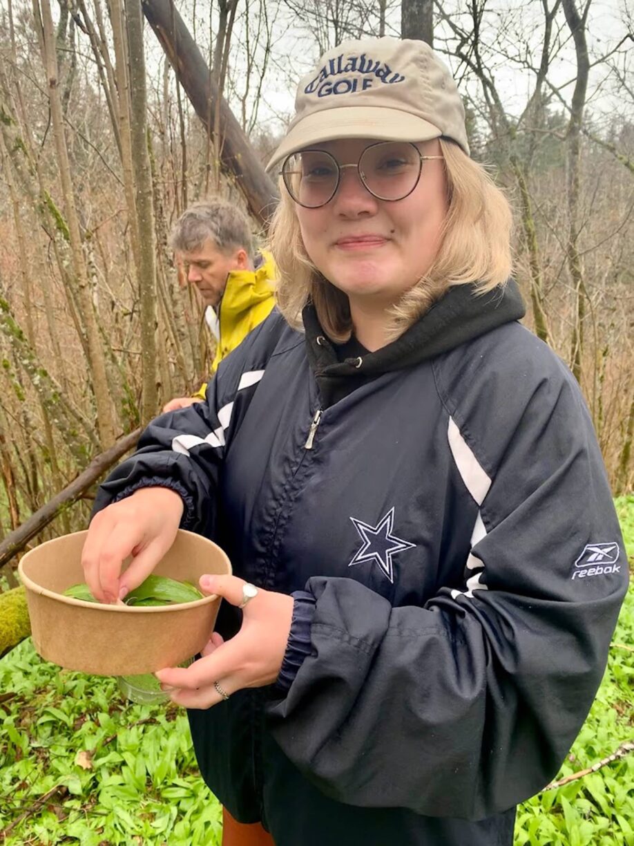 Imy enjoys foraging for wild garlic and sorrel