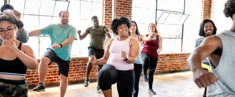 people enjoying a fitness class