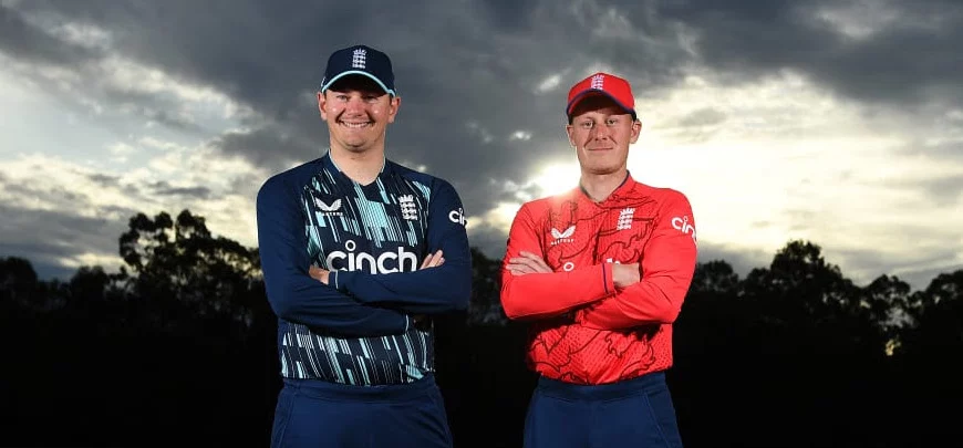 Chris Edwards left and George Greenway captains of England LD and Deaf sides