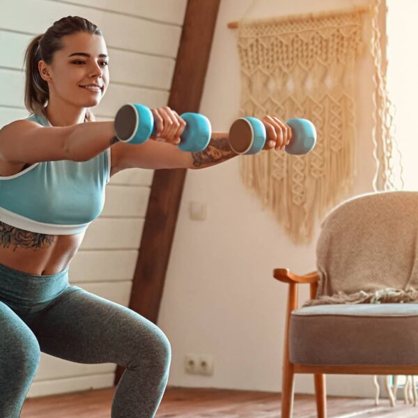 Woman doing exercises at home. e1655816608876